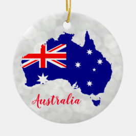 Australiens australiska Karta-jul i Flagga Julgransprydnad Keramik