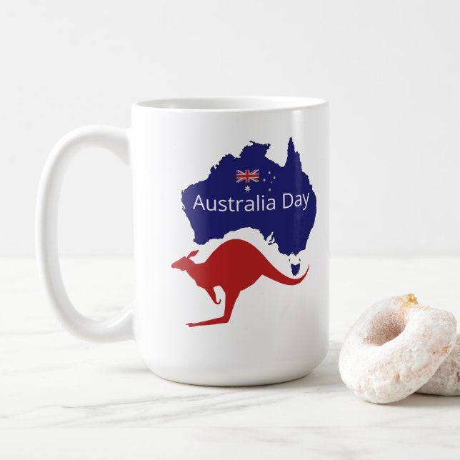 Australiens dag känguru kaffemugg (Med munk)