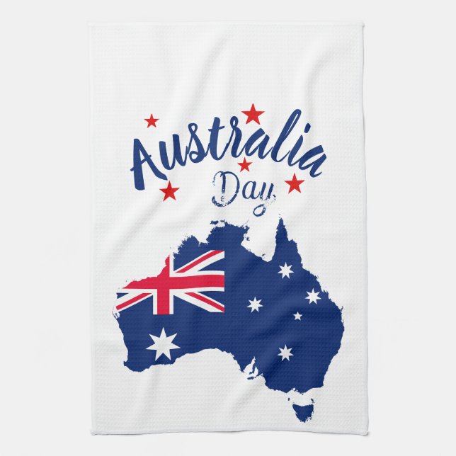 Australiens dag Red Blue och White Kökshandduk (Vertikal)