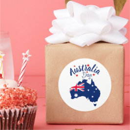 Australiens dag Red Blue och White Runt Klistermärke