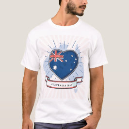 Australiens dag Red Blue och White T Shirt