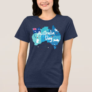 Australiens dag Shimmer Karta Dam Tri-blend T-shir T Shirt