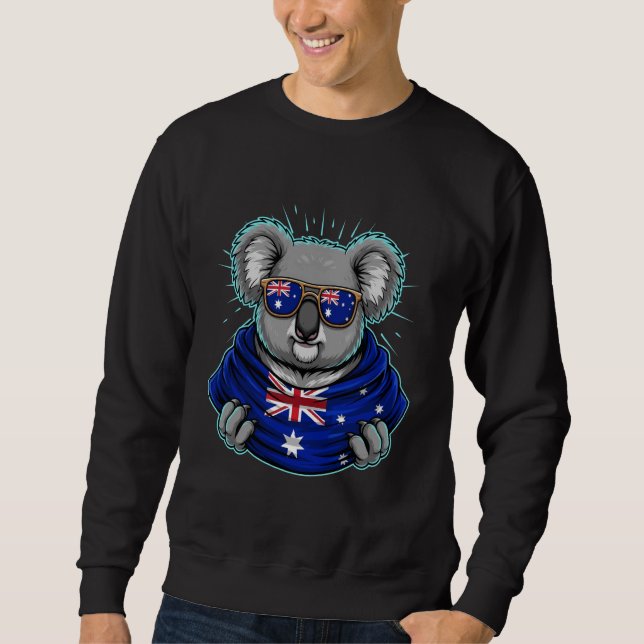 Australiens flagga Australisk koala Lång Ärmad Tröja (Framsida)