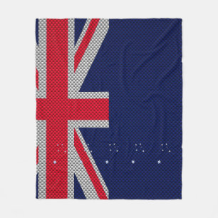 Australiens Flagga Design i Carbon Chrome Stilar Fleecefilt