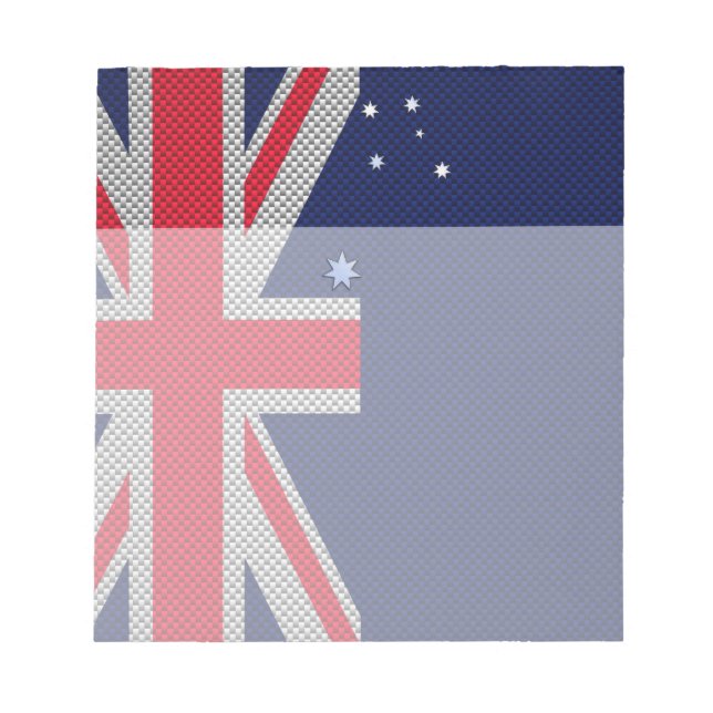 Australiens Flagga Design i Stil med kolfiberkrom Anteckningsblock (Framsida)