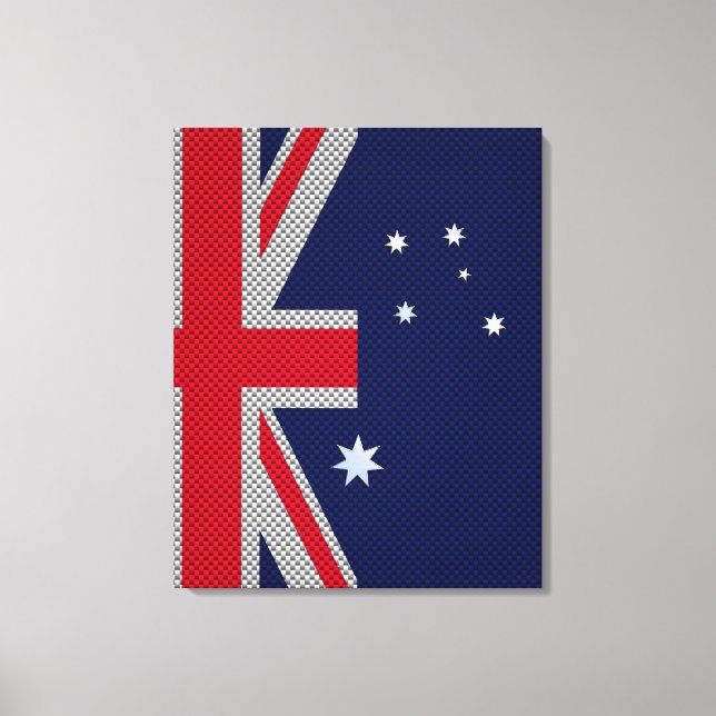 Australiens Flagga Design i Stil med kolfiberkrom Canvastryck (Framsida)