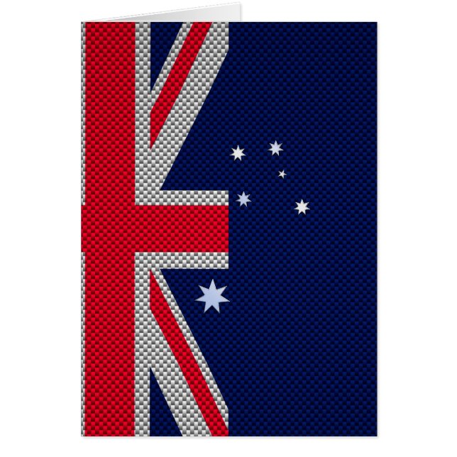 Australiens Flagga Design i Stil med kolfiberkrom Hälsningskort (Framsidan)