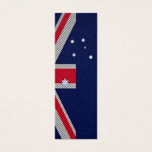 Australiens Flagga Design i Stil med kolfiberkrom Litet Visitkort