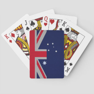 Australiens Flagga Design i Stil med kolfiberkrom Spel Kort