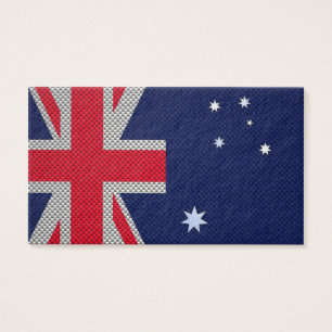 Australiens Flagga Design i Stil med kolfiberkrom Visitkort