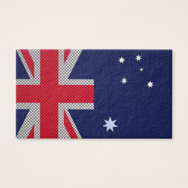 Australiens Flagga Design i Stil med kolfiberkrom Visitkort (Framsidan)