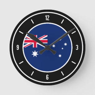 Australiens Flagga Elegant Rund Klocka