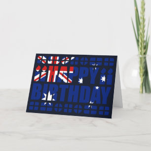 Australiens Flagga-födelsedagskort Kort