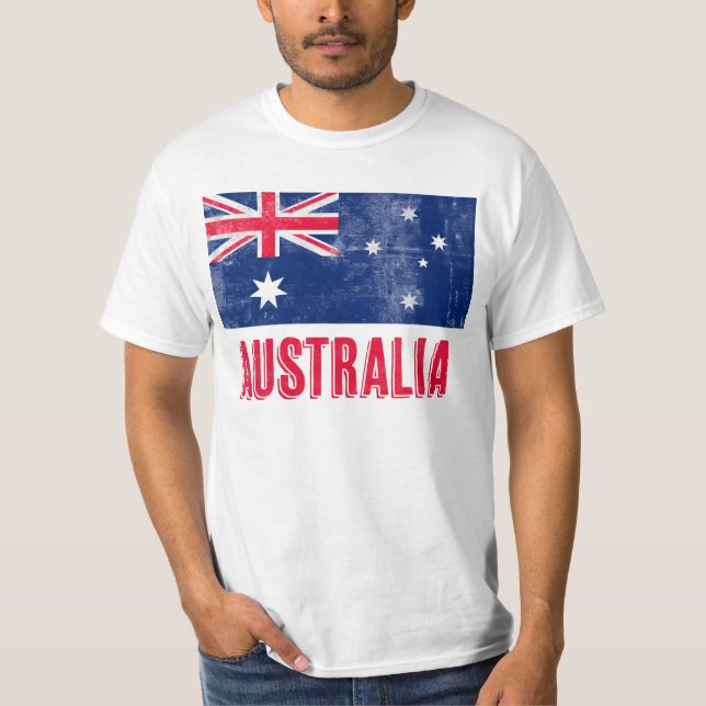 Australiens flagga (Grunge look) T Shirt (Framsida)