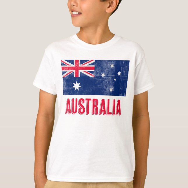 Australiens flagga (Grunge look) T Shirt (Framsida)