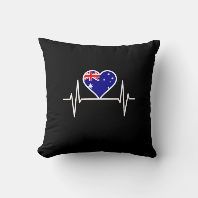 Australiens flagga hjärtslag kudde (Framsida)