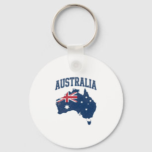 Australiens flagga karta vintage slitna grafik_1 nyckelring