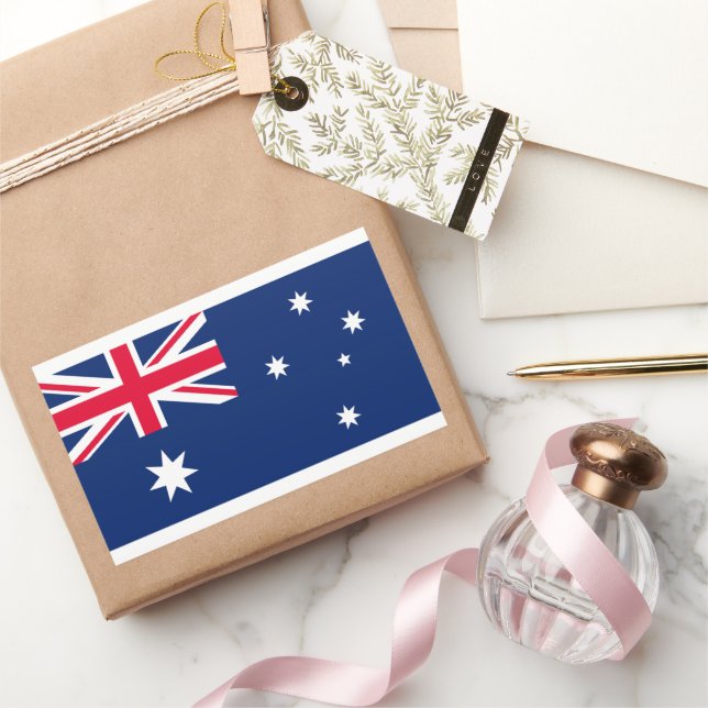 Australiens flagga rektangulärt klistermärke (Gifting)