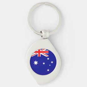 Australiens flagga swirl silverfärgad nyckelring