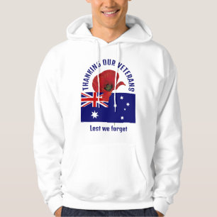 Australiens flagga TACK VETERANER Minneshögtid Hoodie