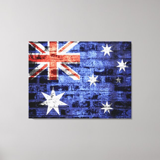 Australiens Flagga Vintage Canvastryck (Framsida)