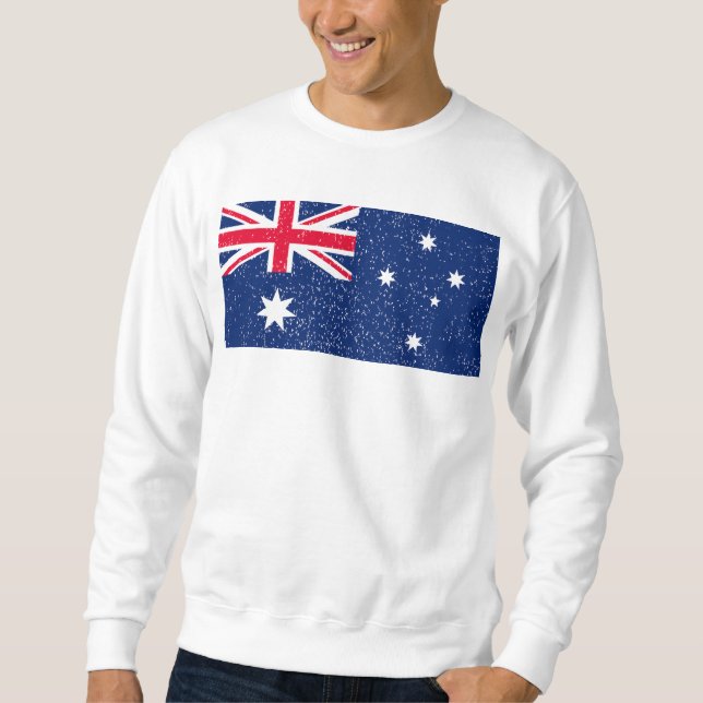 Australiens flagga, vintage lång ärmad tröja (Framsida)