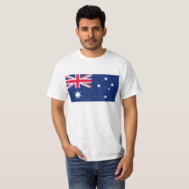 Australiens flagga, vintage t shirt (Hel framsida)