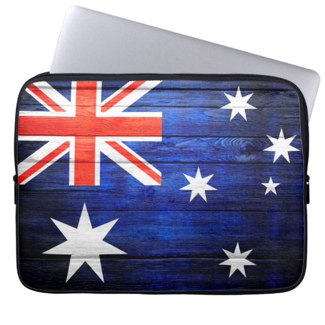 Australiens flagga vintage trä laptop fodral (Framsidan)
