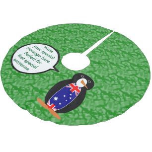 Australiens flaggans dag Ms. Penguin Talande Julgransmatta Borstad Polyester