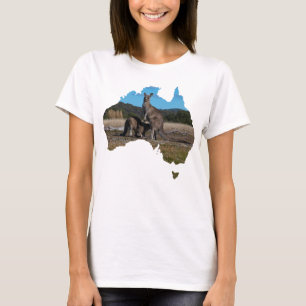 Australiens form Känguru med unge joey T Shirt