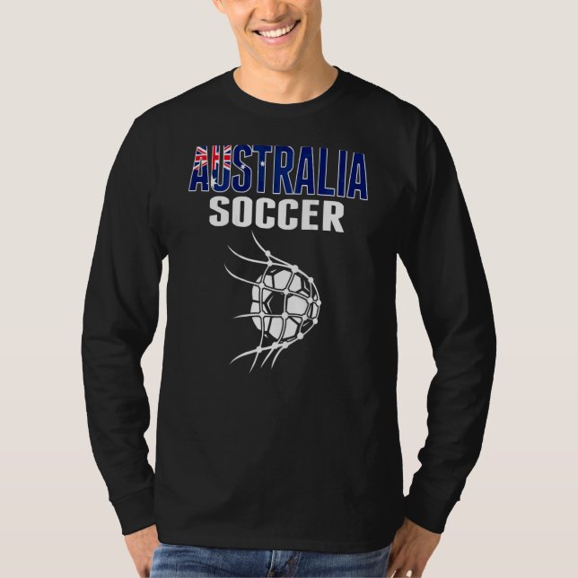 Australiens Fotboll Boll I Nätet Australisk Fotbol T Shirt (Framsida)