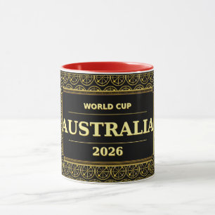 Australiens fotbollsentusiast 2026 Svart Guld Lyx Mugg