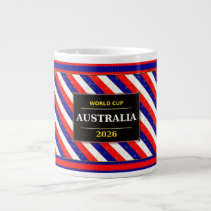 Australiens fotbollsfans flagga färger randigt mön jumbo mugg