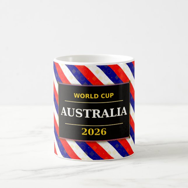 Australiens fotbollsfans flagga färger randigt mön kaffemugg (Center)