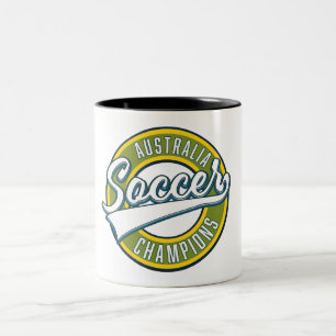 Australiens fotbollsspelare logotyp. Två-Tonad mugg