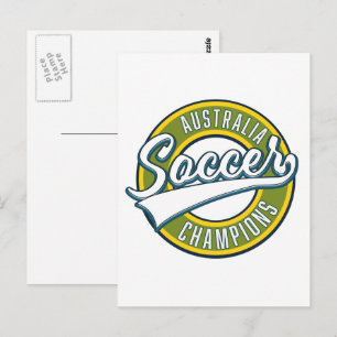 Australiens fotbollsspelare logotyp. vykort