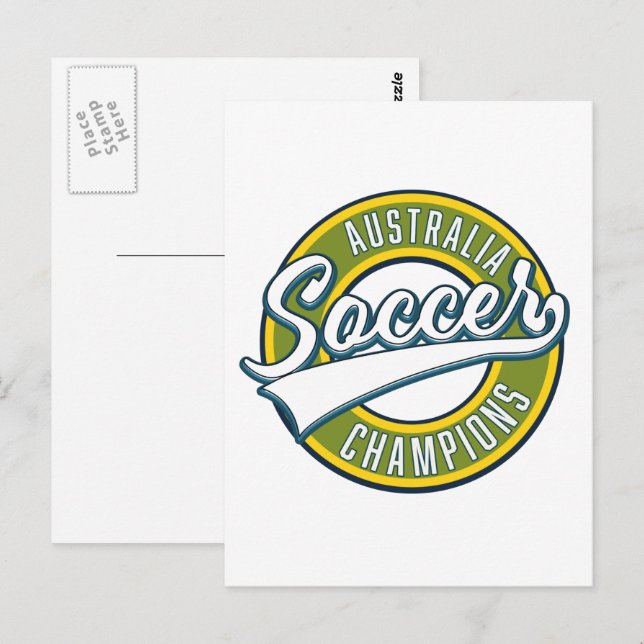 Australiens fotbollsspelare logotyp. vykort (Fram/baksida)