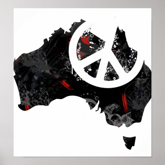 Australiens Fredstecken med Trendiget Australien k Poster (Framsidan)