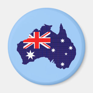Australiens kontur och flagga magnet