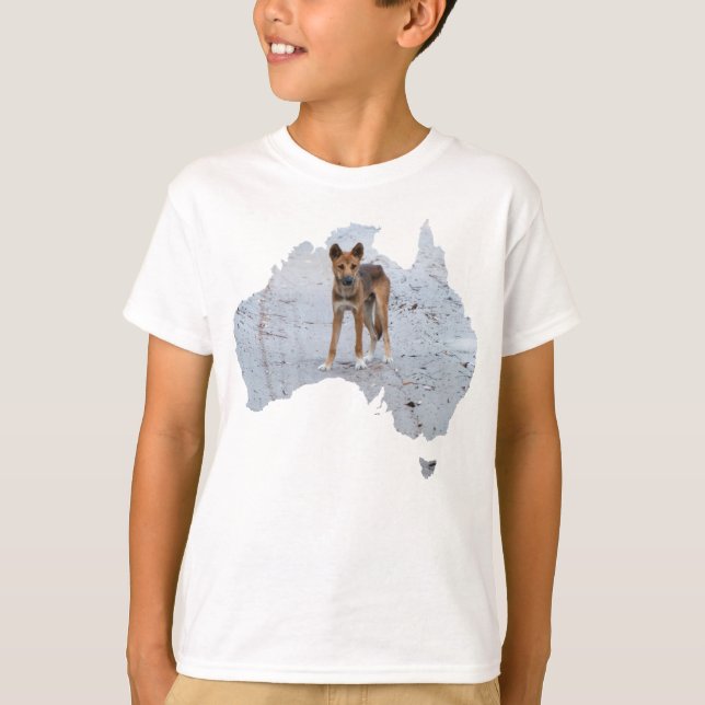 Australiens konturform Dingo Fraser Island T Shirt (Framsida)