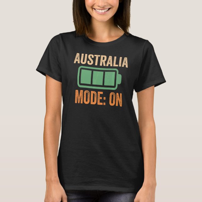 Australiens läge på batteri t shirt (Framsida)
