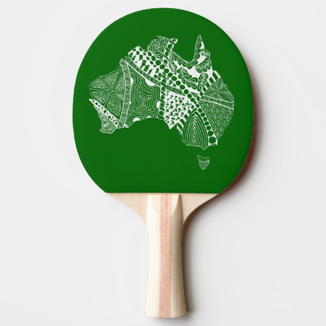 Australiens originalkonst Karta, välj Färg Pingisracket (Baksidan)