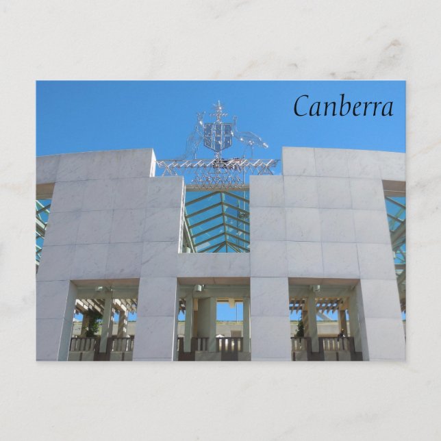 Australiens parlament, Canberra. Vykort (Framsida)