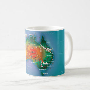 Australiens reseaffisch Karta Kaffemugg