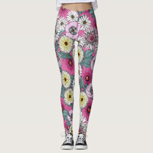 Australiens rosa blommigt leggings