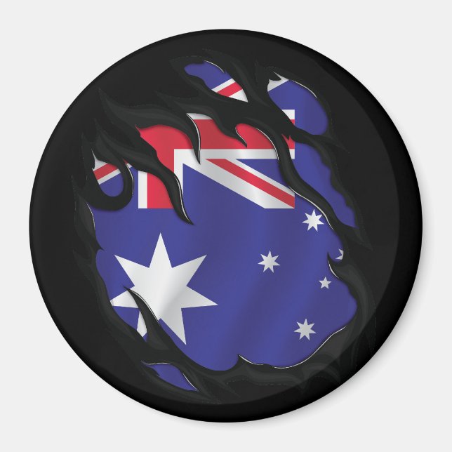 Australiens sönderslitna flagga magnet (Framsidan)