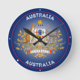 Australiens statsvapen cirkelform rund klocka