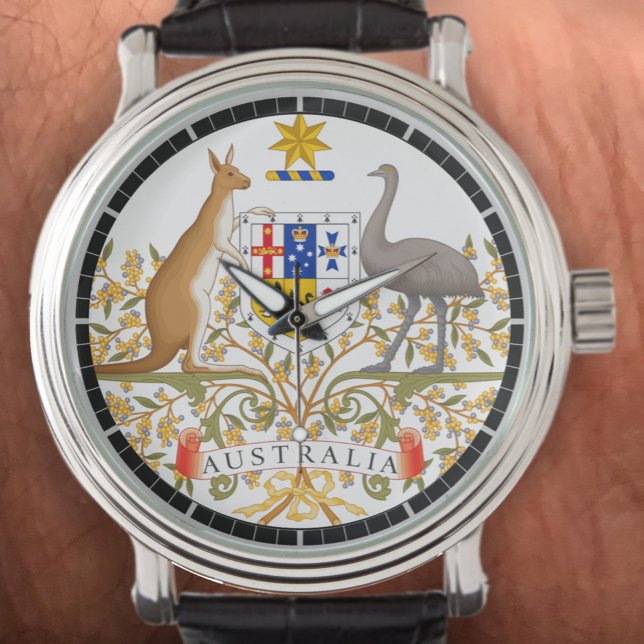 Australiens statsvapen på en armbandsur (Skapare uppladdad)
