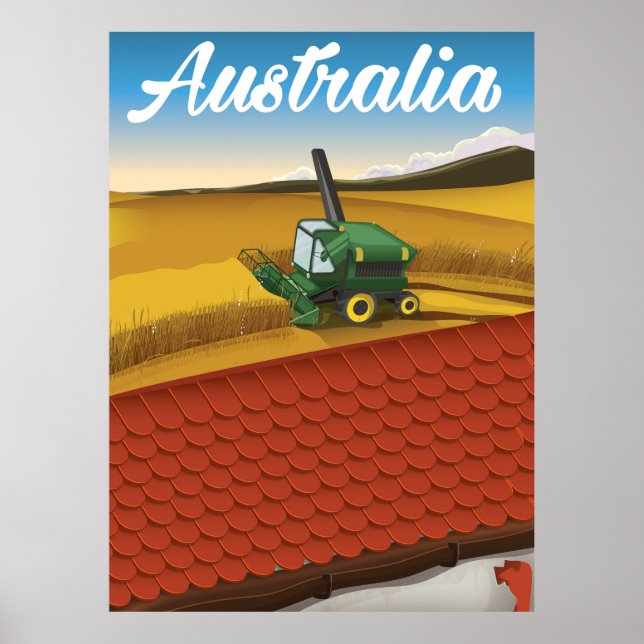 Australiens tecknad för skörderesor poster (Framsidan)