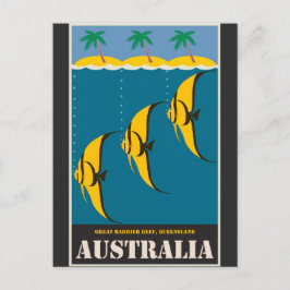 Australiens Underbara barriärrev Vintage resor Vykort